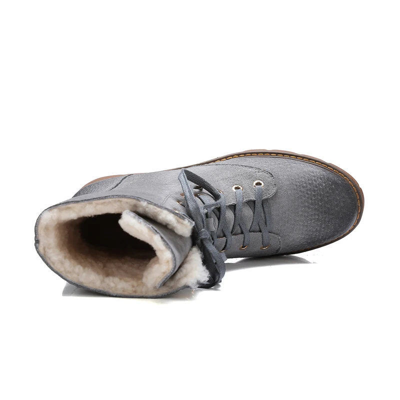 39 Marron Cheville Mode En Rond D'hiver Bottes Cuir Bout Carré À Talons Véritable 34 Dentelle Hauts Femmes up Salu gris Taille Hpnwx4q4