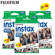 Fujifilm instax câmera branca instantânea, 60 filmes, largura, para câmera fuji 100 200 210 300 500af, fotografia