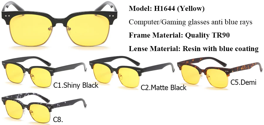 IVSTA анти-Синие лучи компьютерные очки мужские игровые полу оправа оптическая оправа очки близорукость чтения UV400 прозрачные желтые линзы