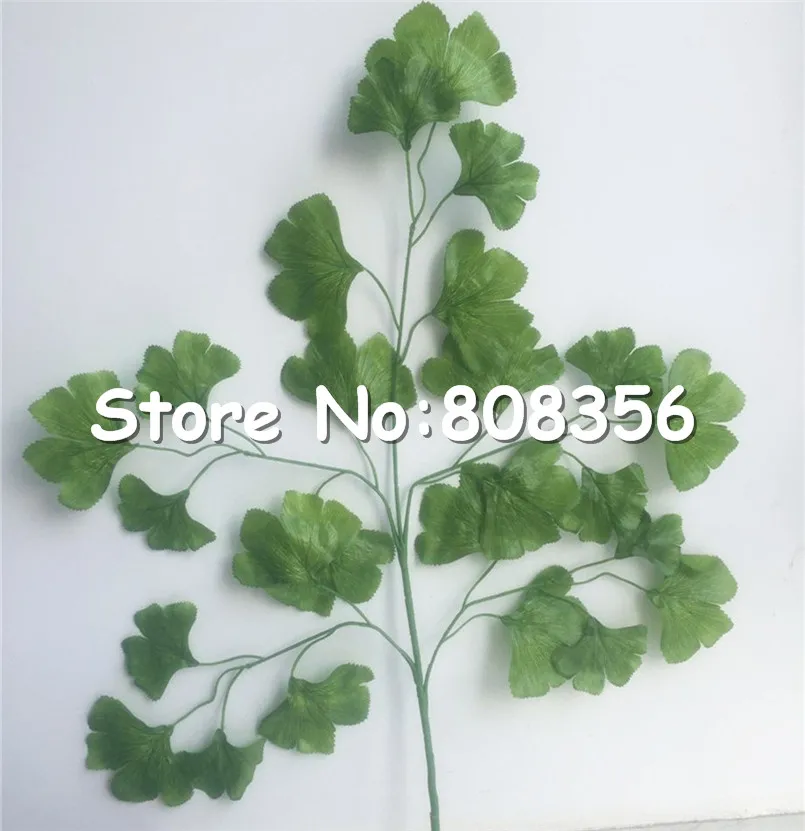 Растения в виде листьев гинкго, ротанга, 60 см, 12 шт., искусственные растения гинкго билоба, зеленый настенный искусственный Декор - Цвет: green