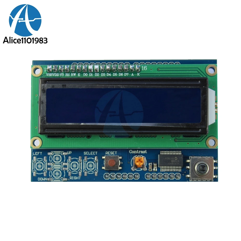 LCD Display for Arduino 1602 Keypad Shield Module 16x2 5V Blue ...