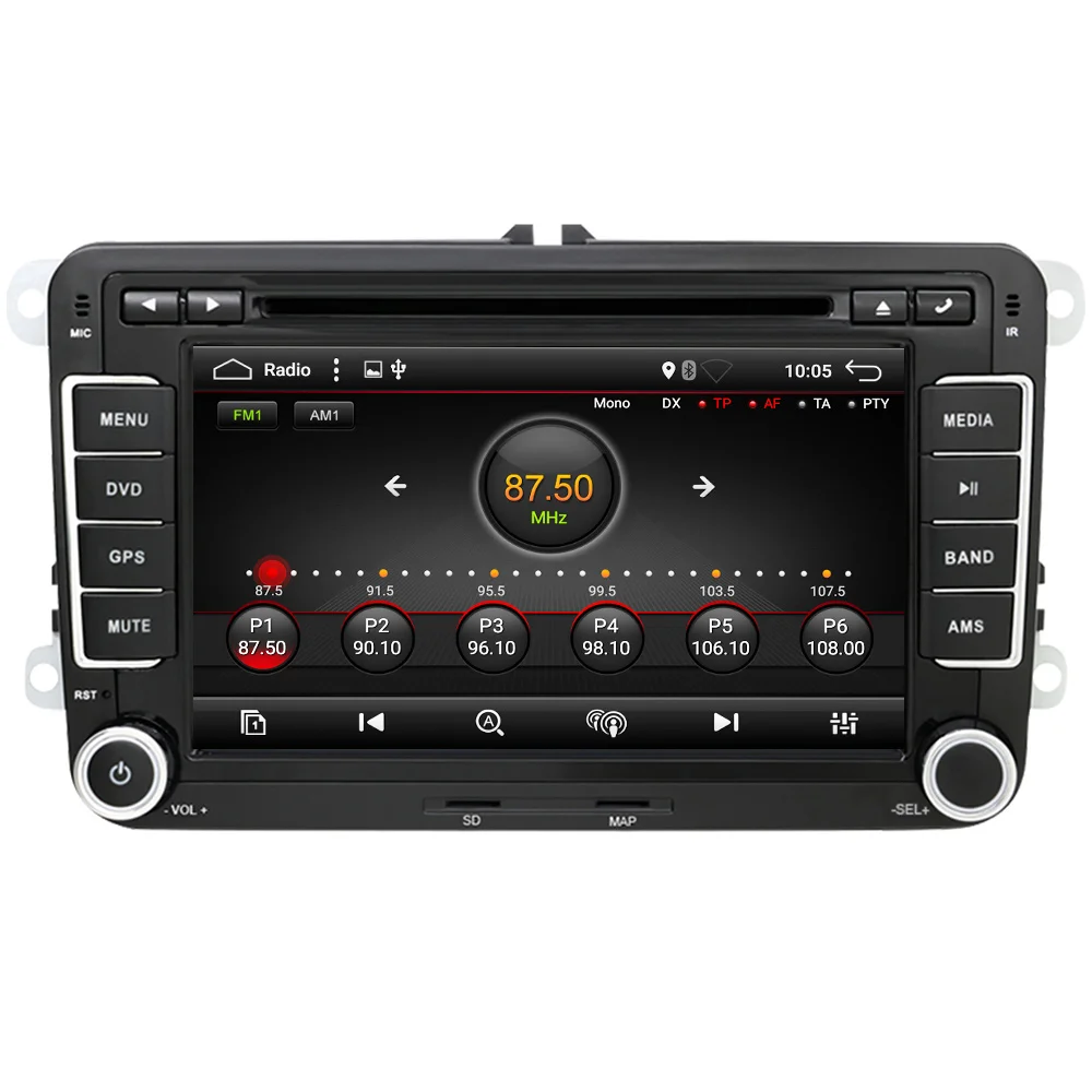 Flash Deal Eunavi 2 Din Android 8.1 Car DVD Player Radio GPS navigation For VW GOLF 6 Polo Bora JETTA B6 PASSAT Tiguan SKODA OCTAVIA 2