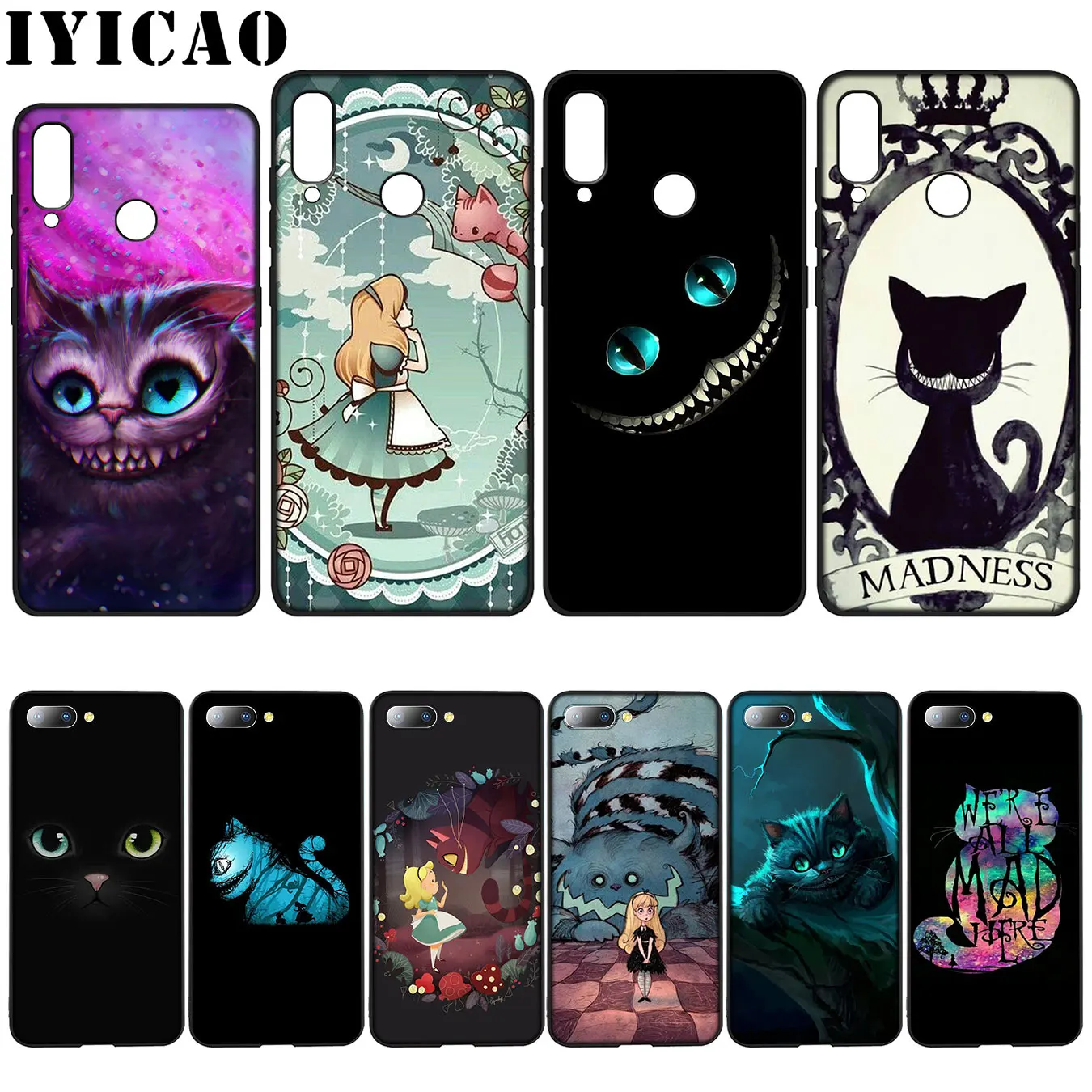 

IYICAO Cheshire Cat Silicone Soft Case for Huawei Y7 Y6 Prime Y9 2018 Honor 8C 8X 8 9 10 Lite 6A 7C 7X 7A Pro