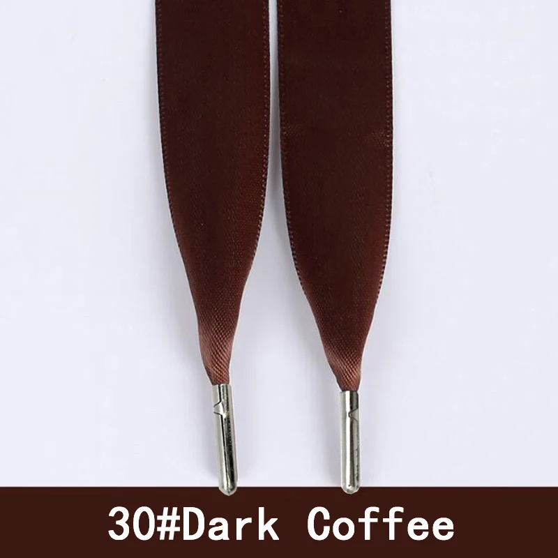 1 Pair High-grade Metal Head Warhead Laces Satin Ribbon Caramel Color Double-Sided Material Smooth Bud Silk Wide Flat Shoelaces 1 Pair High-grade Metal Head Warhead Laces Satin Ribbon Caramel Color Double-Sided Material Smooth Bud Silk Wide Flat Shoelaces