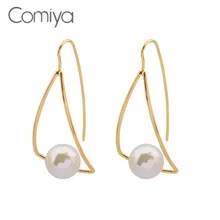 Comiya, золотые серьги-капли для женщин, акриловые жемчужные ювелирные изделия, модные серьги с подвесками, подвески, серьги, крючок, Feminino Bijoux