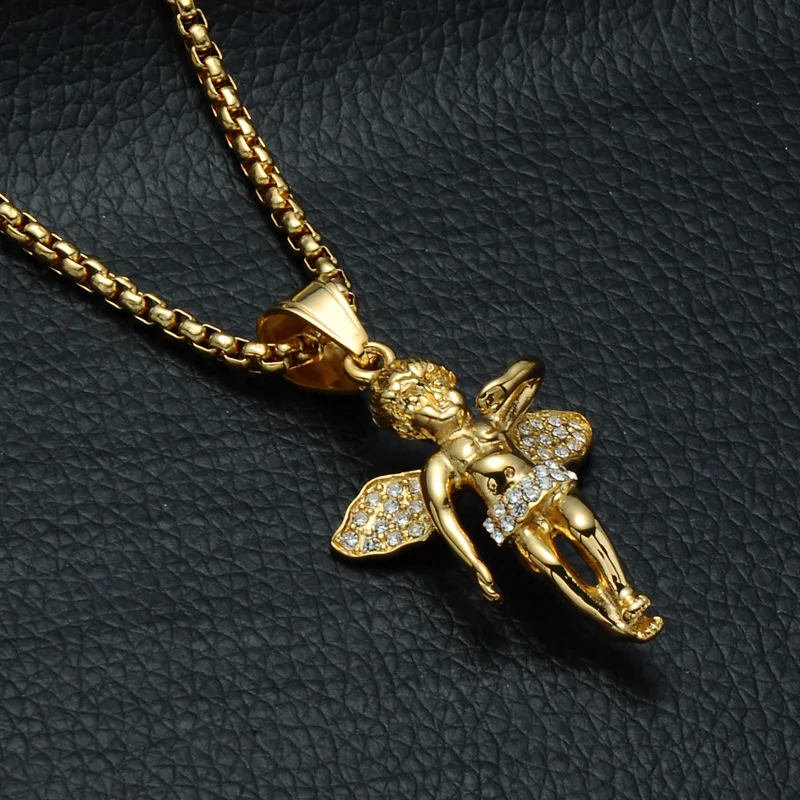 D & Z новый женский крылья ангела, с горным хрусталем ожерелья для мужчин Подвески с 24 "звено цепи ожерелье для женщин
