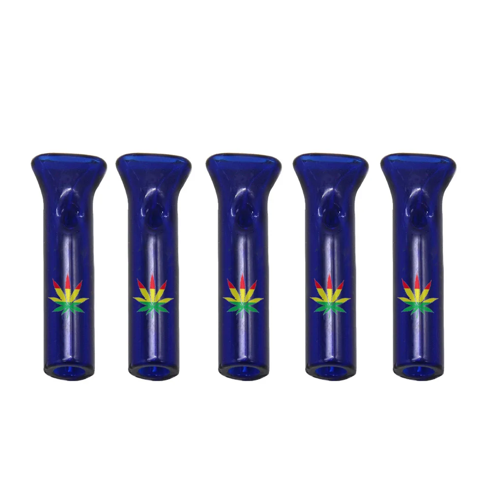 5PCS Cone Smoking Mouth-tips Glass Reusable Filter Tips Mouth-tips Glass Cone Artist Mouth Tips - Цвет: AC001-Lan-SSY(5)