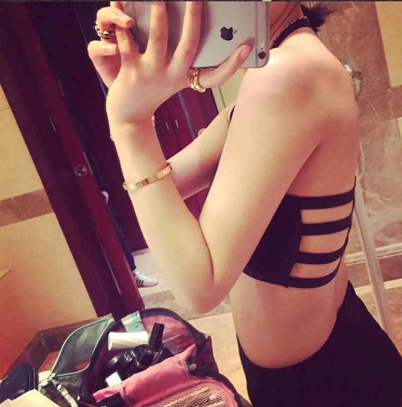 Sexy Women Cage Bralette Back Cut Out Padded Bra Crop Tops Bikini Cami Bra (7)