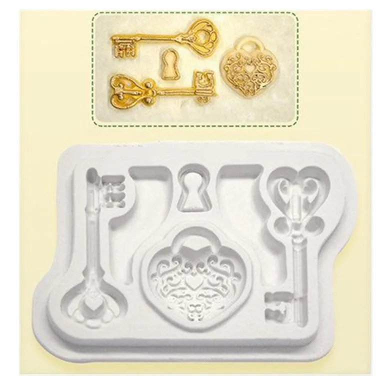 

1PCS KEYS Shape Food Grade Silicone Cookie, Jelly, Ice,Fondant Cake Decorating Bakeware M130