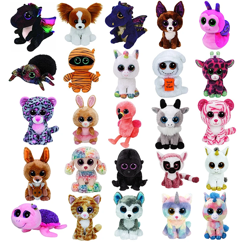 Ty Beanie Boos Gray Cat unicorn Plush Toy Doll Baby Girl Birthday Gift Stuffed & Plush Animals toys for children Stuffed Toys