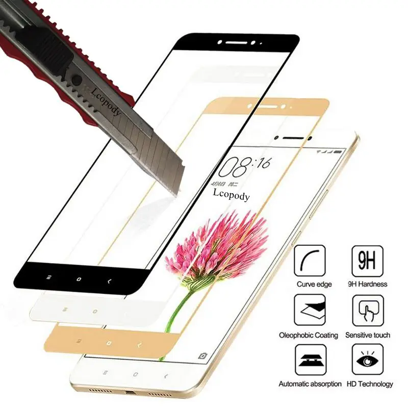 Защитное закаленное стекло на весь экран для Xiaomi Redmi Note 4X Защитная пленка с полным