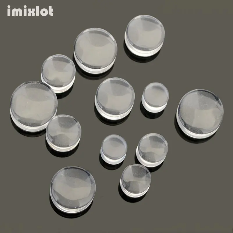 

12Pcs/Set Acrylic Ear Tunnel Plug Simple Styles Ear Gauges Piercing Double Curved Saddle Expander Stretcher Body Jewelry