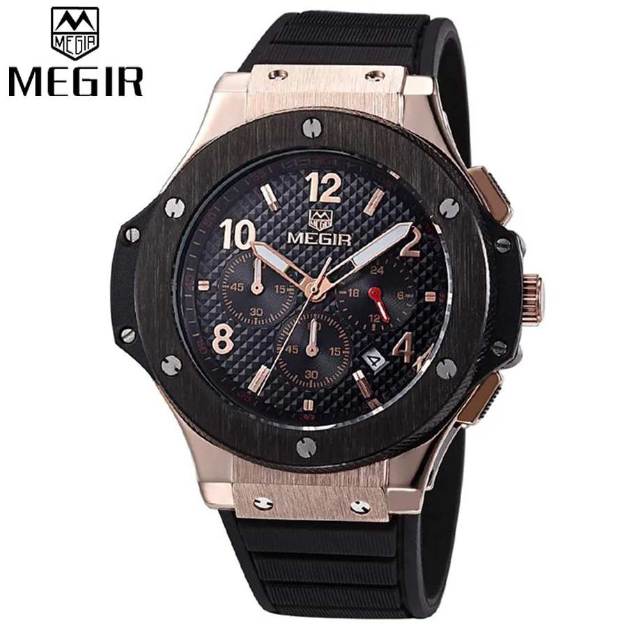 Prix pour 2016 MEGIR Chronographe 24 Heures Hommes Sport Montre bande de Silicone Montre Hommes D'origine Durable hardlex visage Multifonction esportivo Prix pour 2016 MEGIR Chronographe 24 Heures Hommes Sport Montre bande de Silicone Montre Hommes D'origine Durable hardlex visage Multifonction esportivo