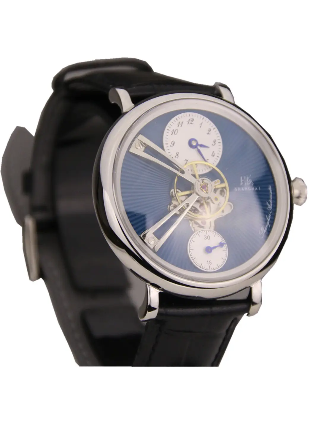 

Shanghai Wrist Watch Automatic Big Sky Wheel Mens Luxury Dress Tourbillon