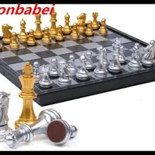 Actionbabei шахматы, Пластик магнитные шахматы мини Размеры Настольные игры для детей и взрослых игрушка золотые и серебряные шахматные фигуры