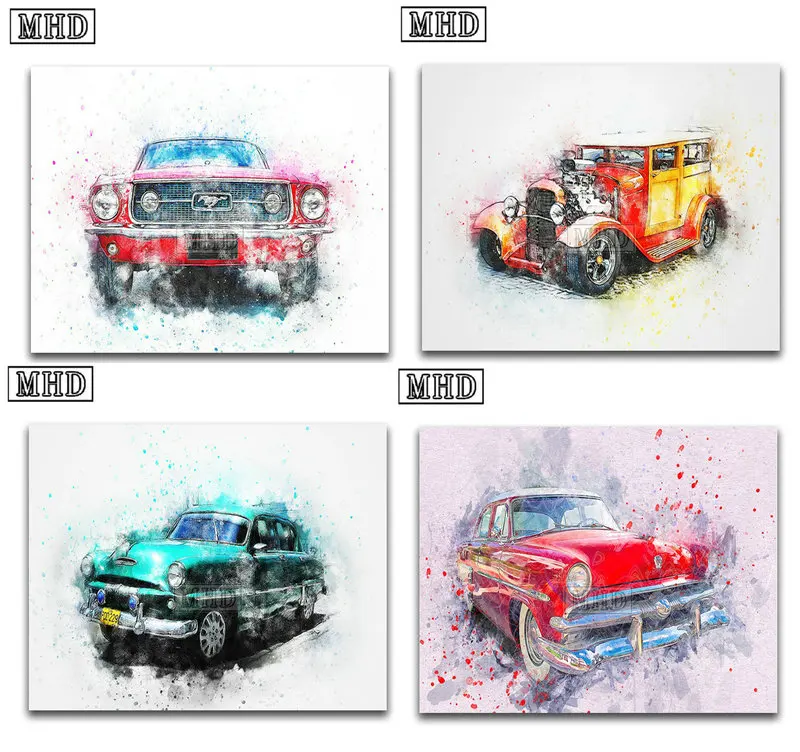 

Watercolor 5d diamond painting car full square 3d diamond embroidery mosaic cross stitch artwork room decoration