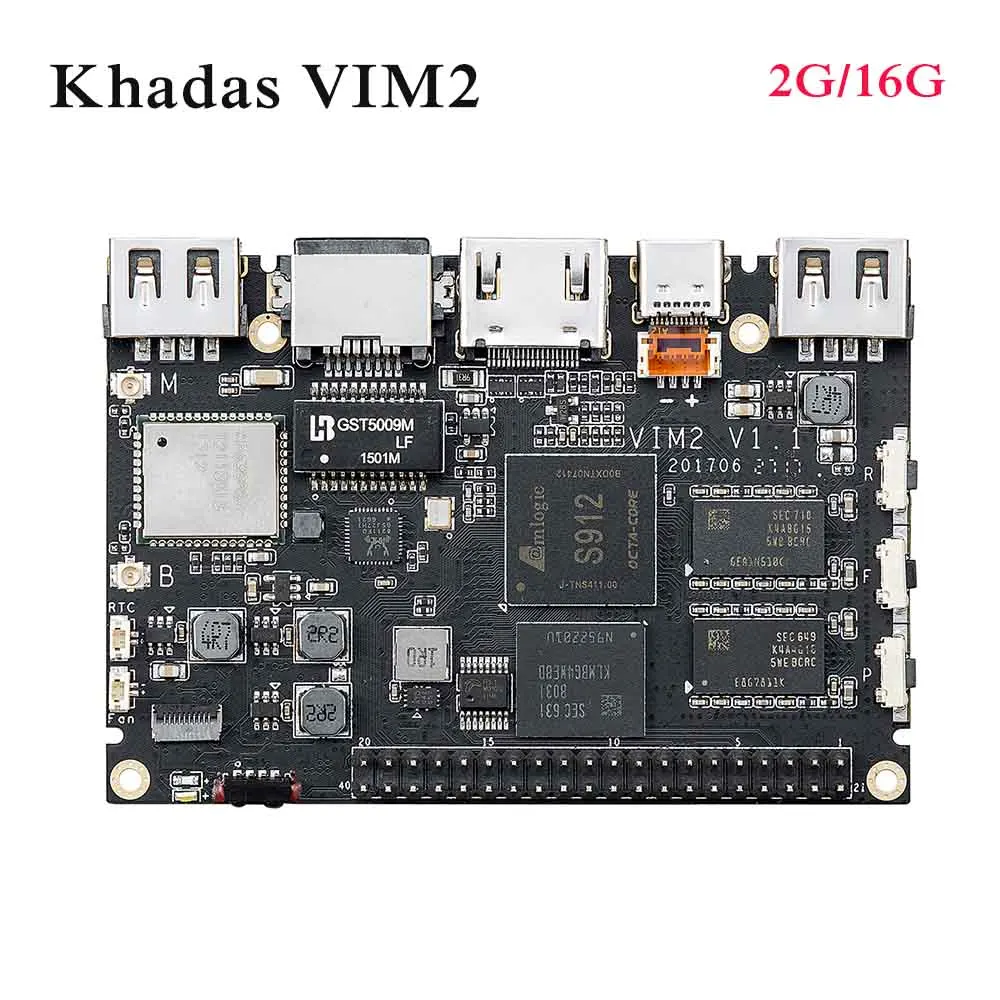 Khadas VIM2 Max Восьмиядерный ТВ приставка с открытым исходным кодом 2G/3g ram DDR4 16G/32 GB/64 GB SBC 2x2 MIMO WiFi Amlogic S912 Android/Ubuntu ТВ приставка - Комплект: Комплект 1