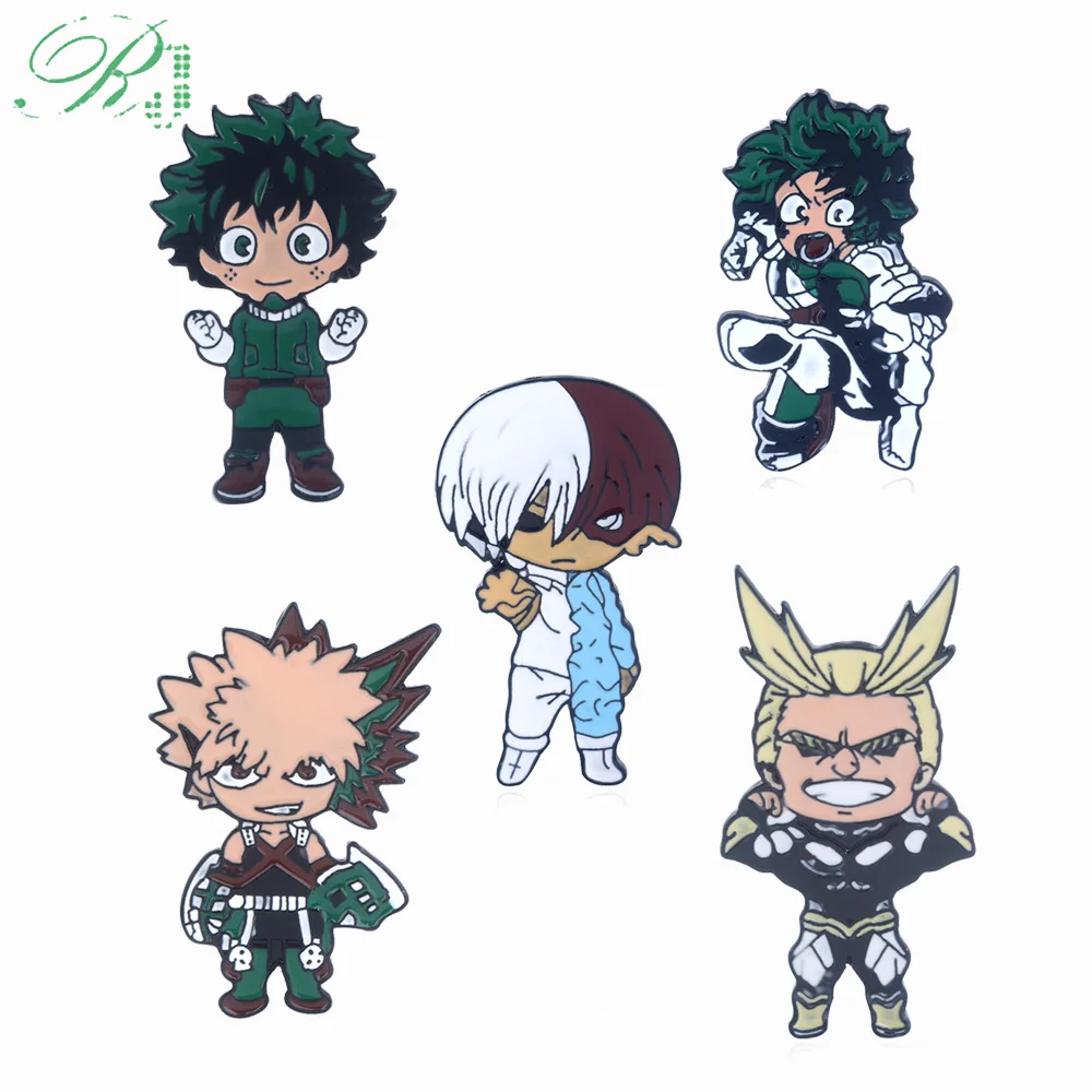 RJ мой герой Академия Броши заколки DEKU Midoriya Izuku Bakugou отворот чокер колье для ключей