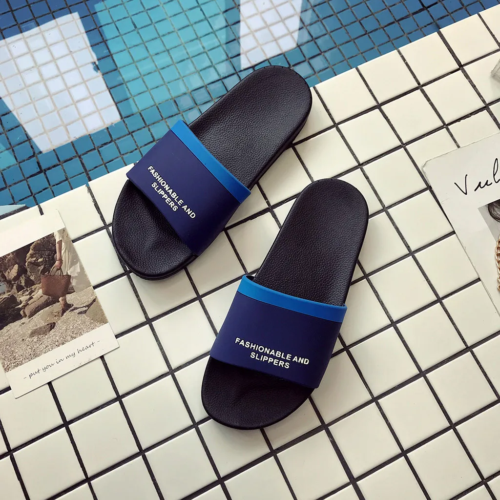 

Men Shoes Solid Flat Bath Slippers Summer Sandals Indoor & Outdoor Slippers Casual Men Non-Slip Flip Flops Beach Shoes