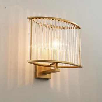 

Postmodern crystal wall lights fashion simple creative warm aisle staircase bedroom Nordic bedside wall lamp led fixture lamps