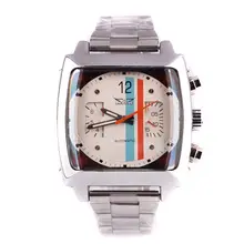 JARAGAR Mens Outdoor Sports Automatic Mechanical Analog Date Day Army Silver Stainless Steel Wrist Watch