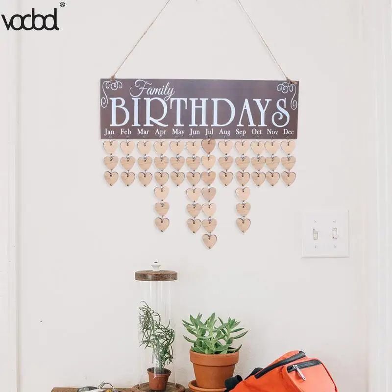 VODOOL DIY деревянный день рождения стены календари Семья Друзья специальные даты празднование вывеска творческий дом висит декор подарки