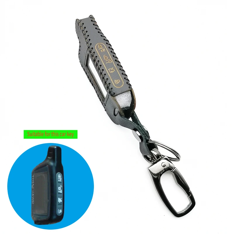 

X5 LCD Remote Control Leather Key Fob Case For Vehicle Safety In Two Way Car Alarm System Russian Version TOMAHAWK X5 Keychain