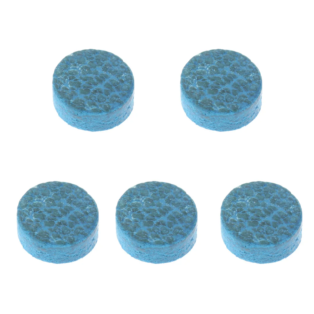 5 Pieces 10mm/0.39inch Blue Diamond Leather Glue-on Snooker Pool Billiard Cue Tips for Indoor Games Snooker Billiard Accessories