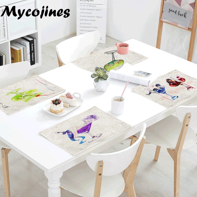 

Hot Selling Anime Style Character Cocktail Table Mat Kitchen Decoration Tablecloth Tea Towel Fashion Catering Accessories Napkin