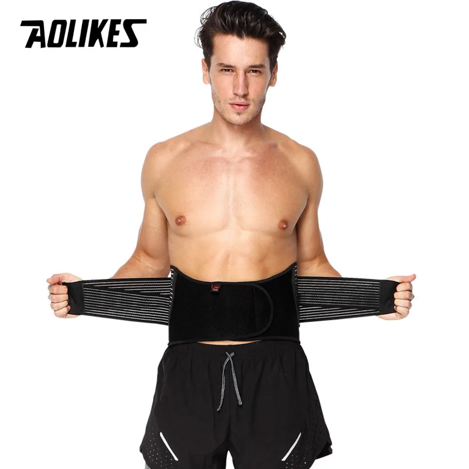 AOLIKES 1 шт. поясничная поддержка талии растягивание боли в спине Поддержка с эластичным давлением ремни для фитнеса Тяжелая атлетика
