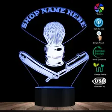 Парикмахерский набор инструментов на заказ USB ночной Светильник Парикмахерская прямая бритва светодиодный дисплей с подсветкой Парикмахерская щетка для бритья современный светильник настроения