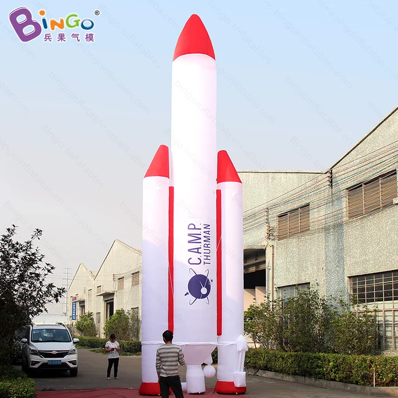 Free Delivery 10 Meters tall giant inflatable rocket customized digital