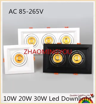 

YON 1PCS 10W 20W 30W Led COB Downlight Dimmable AC 220V 110V Recessed Led Lamp panel Ceiling Spot light Indoor lighting