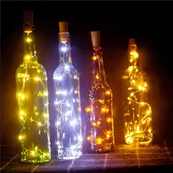 Светодио дный 10 LED s пробковая форма винная Бутылка пробка Солнечный свет лампа стекло вино светодио дный светодиодная струнная лампа для