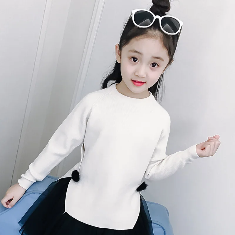 

Brand Design Baby Girl Side Split Spring Autumn Sweaters Knitted Pullover Cardigan For Girls Children Clothes Kids Infant Top