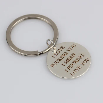 

customized metal key ring laser engraving stainless steel key ring men and women car keychain Personalized gifts I LOVE YOU