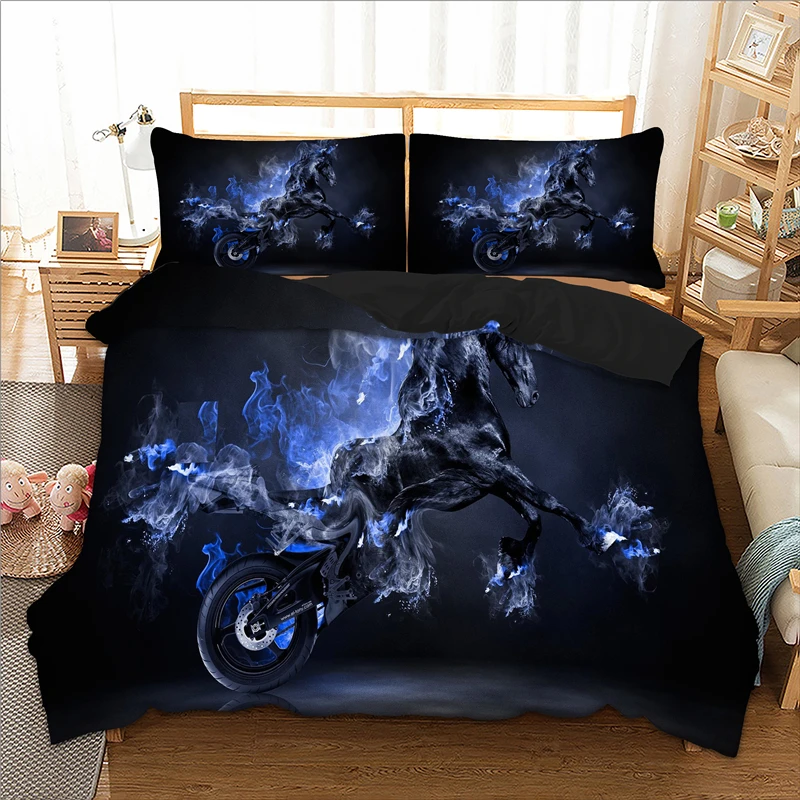 

Horse Bedding Set Twin Full Queen King UK Double AU Single Size Animal Duvet Cover Pillow Cases 3D Bedclothes 3pcs