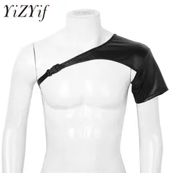 YiZYiF пикантные Для мужчин женское белье черные из мягкой кожи тела грудь ремни одно плечо ремень Косплэй костюм Костюм для вечеринок клубы