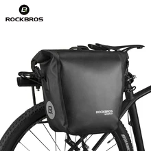 Rockbros Bike Bag 18L Bicycle Rack Bag Full Waterproof Nylon TPU MTB Road Cycling Bag Cycle Rear Seat Bag Accessories Black