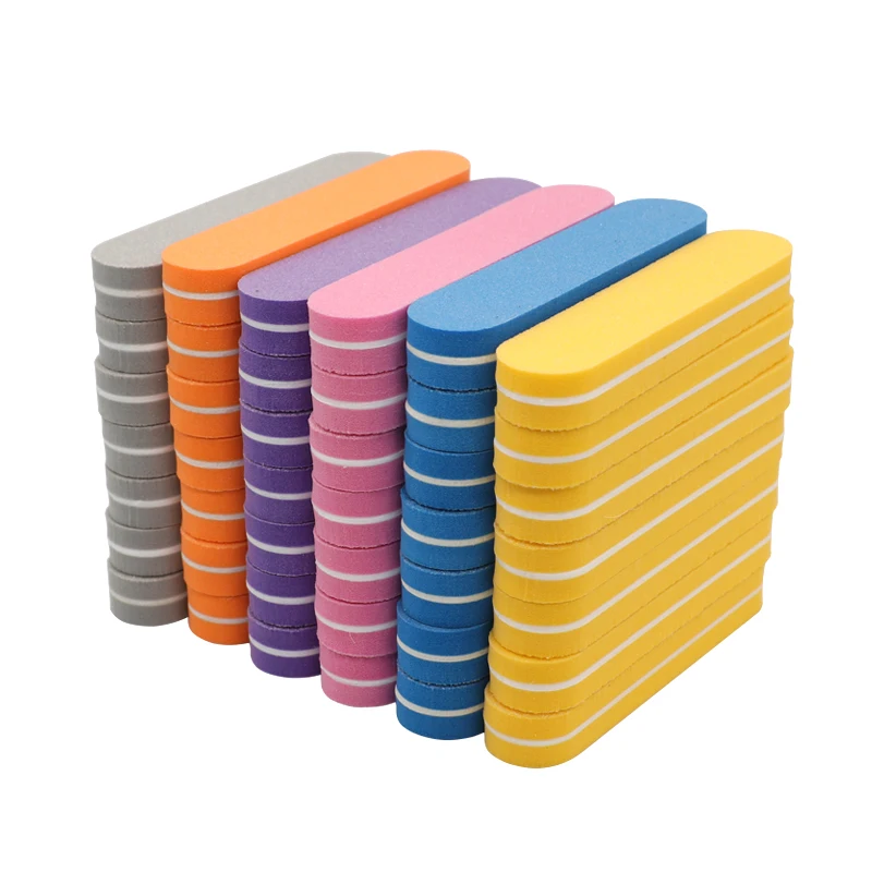 Broches de Lixa para Unhas Lixa para Polimento Ferramenta de Manicure Mini Esponja Descartável Lixa Brilhante Cores Mistas 100 Peças 1 Cheap Lixas e polidores de unha