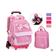 Marca niños mochilas con ruedas para Niños en edad escolar Trolley Equipaje de Viaje trolley con ruedas niños Cartón Maleta Rodante Mochilas