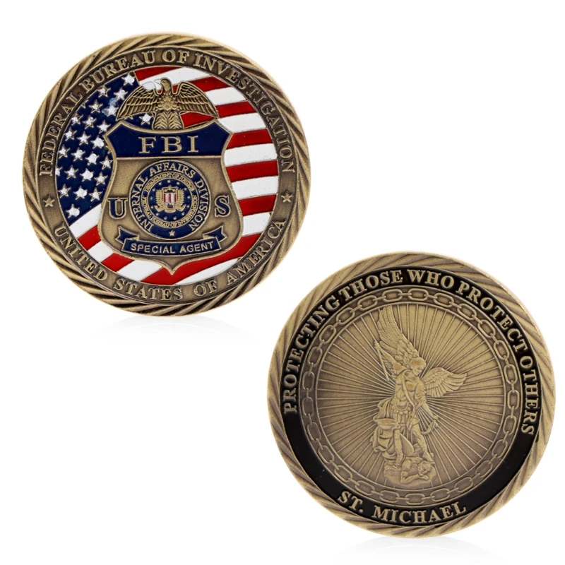 Сувенирная монета нам ФБР Saint Michael памятные вызов монеты знак Книги по искусству коллекция