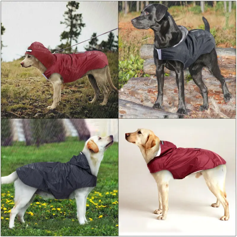 Дождевик для больших собак, водонепроницаемая одежда для больших собак, уличное пальто, дождевик для Лабрадора Хаски 3XL-5XL