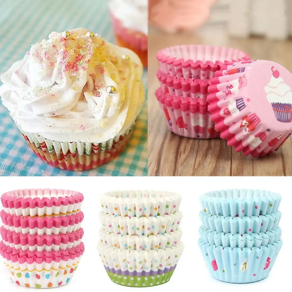 

100Pcs Colorful Paper Cake Cupcake Liner Baking Muffin Box Cup Case Party Tray Cake Mold Decorating Tools Cupcake paper