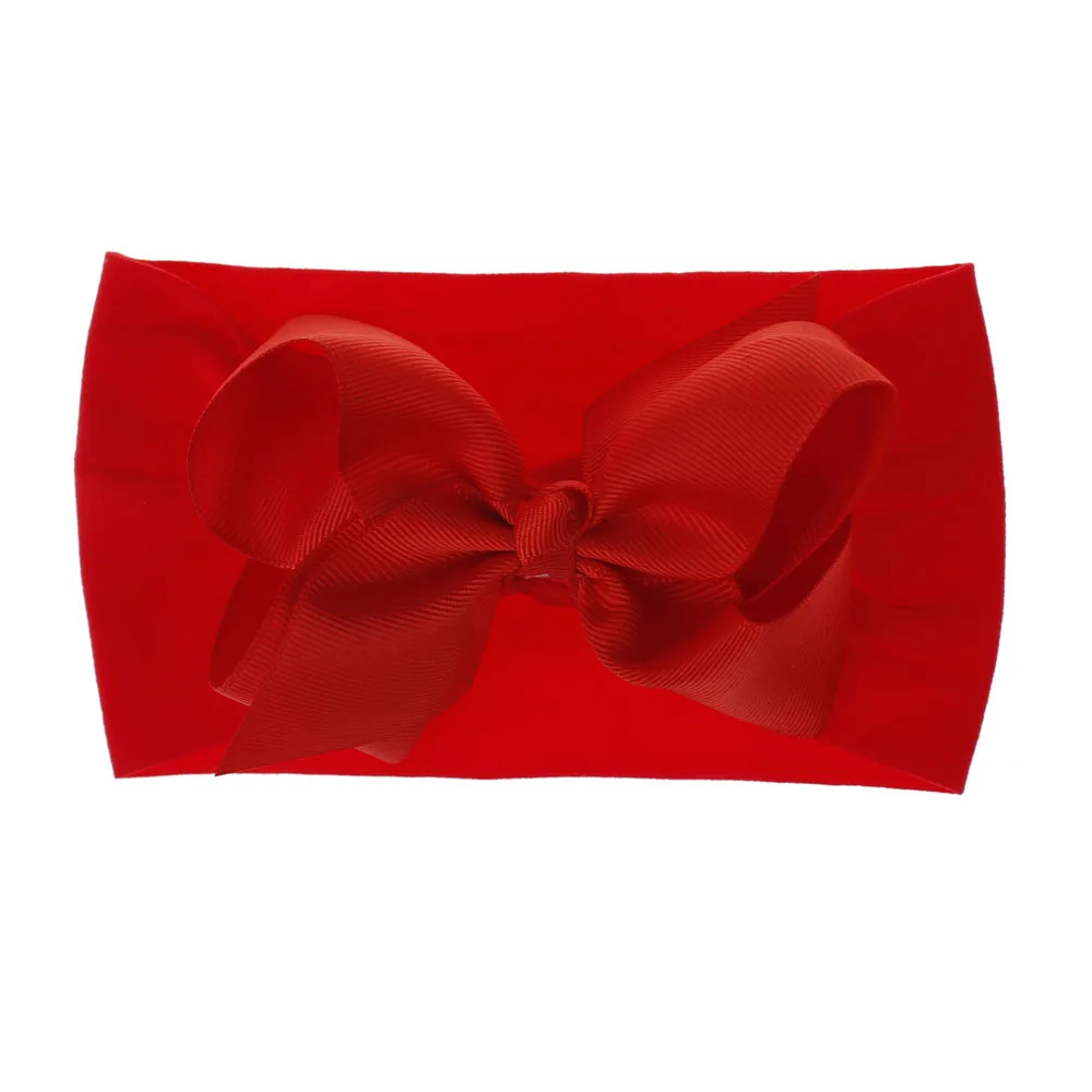 nylon bow headband red 
