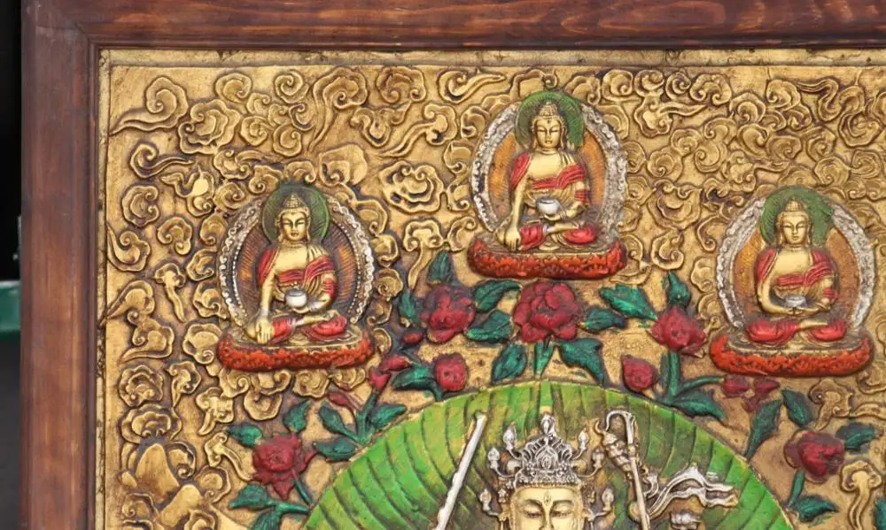 80 см Tiebt картина по дереву Sakyamuni 1000Arms Kwan yin Будда Thangka Thanka росписи|painting wholesale|painting