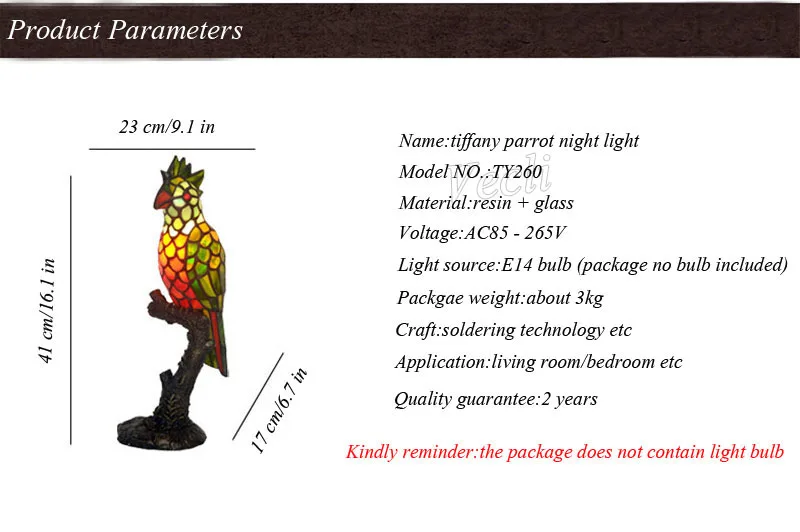 Светодиодный светильник в стиле ретро с изображением животных, птиц, попугая, Tiffanylamp, ночник, декоративный светильник для взрослых, спальни, новинка, настольная лампа, светильник для детской комнаты