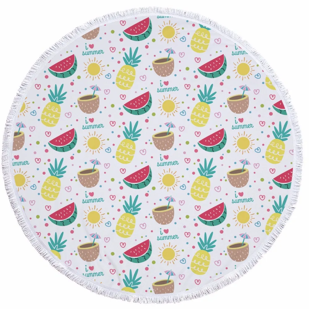 150cm Round microfiber Beach Towel with Tassel Picnic Blanket Bohemian