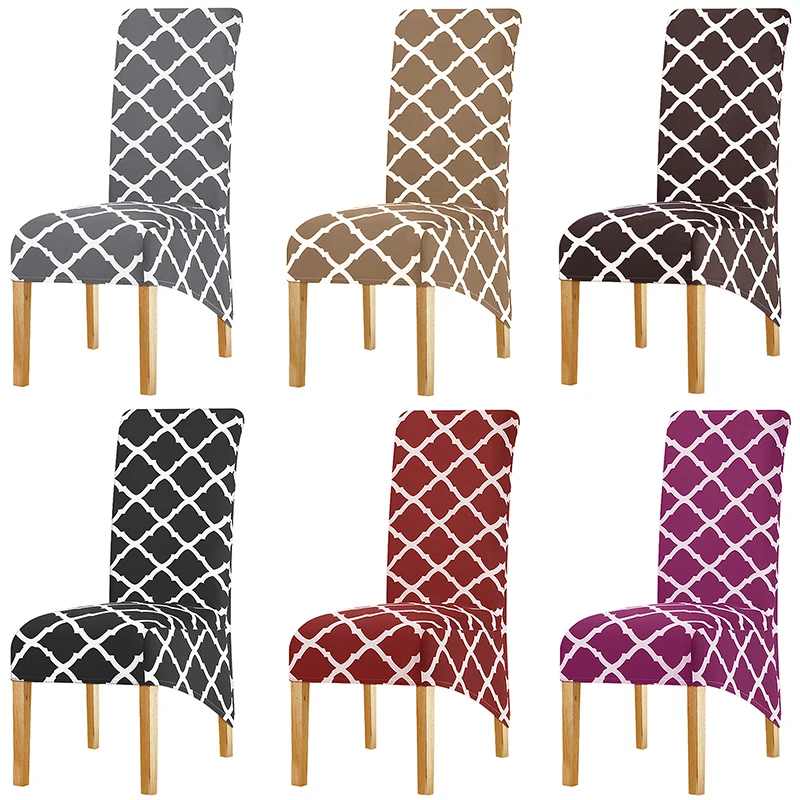 طباعة هندسية طويل عودة غطاء مقعد أوروبا نمط مقعد يغطي غطاء مقعد s فندق حزب مأدبة housse دي كرسي المنزل عيد الميلاد