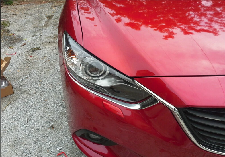 Car head light cover,auto front light trim for Mazda 6 2014 2015,ABS chrome,2pc/lotin Chromium